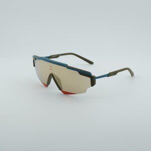 NIKE MARQUEE EDGE M 390 Sunglasses Olive Shield Frame, Gold Lenses